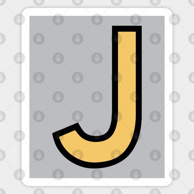 Funky Yellow Letter J Magnet by Thespot